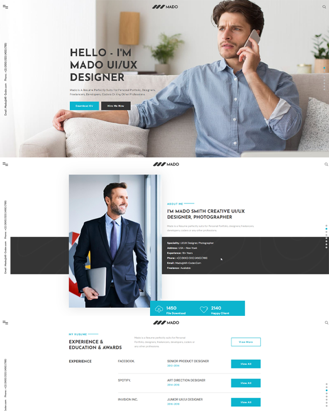 Mado <br /> CV/Resume & Portfolio HTML Template