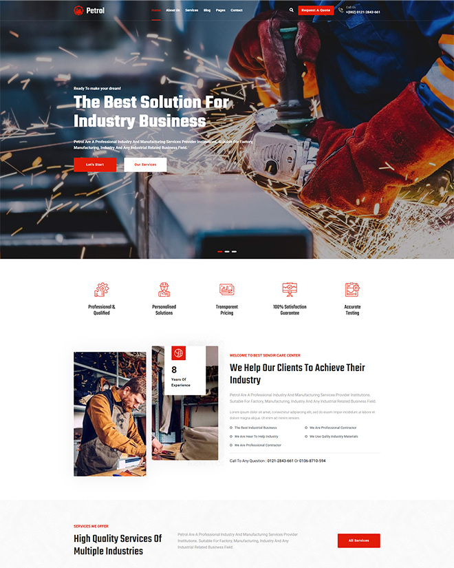 Petrol <br /> Industry and Manufacturing HTML5 Template